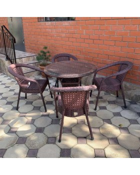 Комплект мебели Deco-4 с круглым столом D90 шоколад-foto5